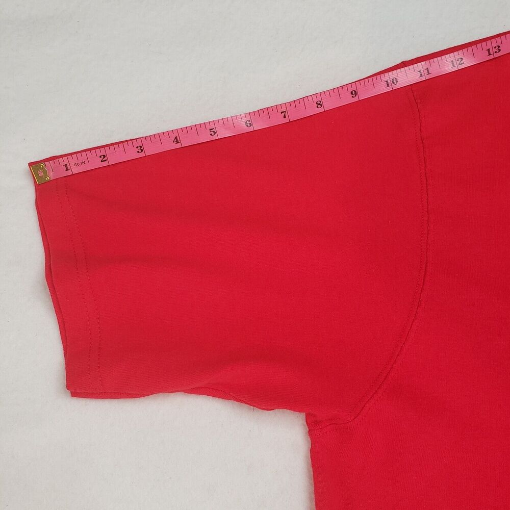 Champion Shirt Mens Extra Large Short Sleeve Pullover Cotton Red Crew Neck Long - Picture 6 of 14